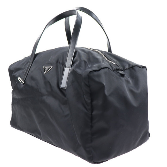 Prada Black Bag Nylon Leather Boston - Picture 1 of 9